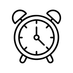 analog alarm clock icon, national retro day line art, retro icon  - simple black line art icon of analog alarm clock , for national retro day celebrations. retro vector art.