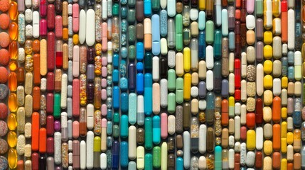 Obraz premium A Colorful Array of Pills and Capsules
