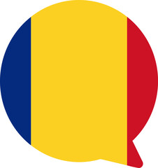 Fototapeta premium Romania Falg on Chat Icon