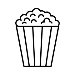 classic popcorn box icon, national retro day line art, retro icon  - simple black line art icon of classic popcorn box , for national retro day celebrations. retro vector art.