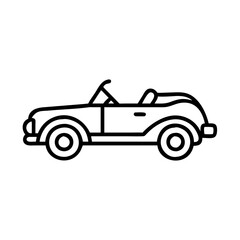 classic convertible car icon, national retro day line art, retro icon  - simple black line art icon of classic convertible car , for national retro day celebrations. retro vector art.