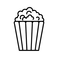 classic popcorn box icon, national retro day line art, retro icon  - simple black line art icon of classic popcorn box , for national retro day celebrations. retro vector art.