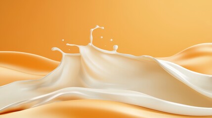 A splash of milk on a yellow background