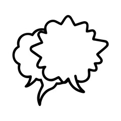 comic book speech bubble icon, national retro day line art, retro icon  - simple black line art icon of comic book speech bubble , for national retro day celebrations. retro vector art.