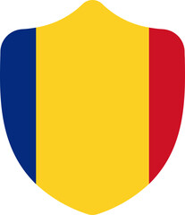 Fototapeta premium Shield Shape of Romania Flag