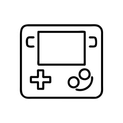 handheld game console icon, national retro day line art, retro icon  - simple black line art icon of handheld game console , for national retro day celebrations. retro vector art.