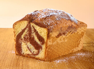 Mamorkuchen Kastenform, Kuchen, Kuchenmischung, Fertigmischung, isoliert, 