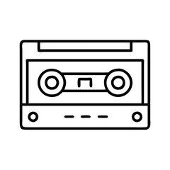 old school cassette tape deck icon, national retro day line art, retro icon  - simple black line art icon of old school cassette tape deck , for national retro day celebrations. retro vector art.