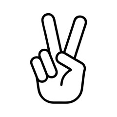 peace hand symbol icon, national retro day line art, retro icon  - simple black line art icon of peace hand symbol , for national retro day celebrations. retro vector art.