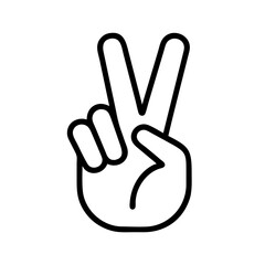 peace hand symbol icon, national retro day line art, retro icon  - simple black line art icon of peace hand symbol , for national retro day celebrations. retro vector art.