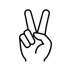 peace hand symbol icon, national retro day line art, retro icon  - simple black line art icon of peace hand symbol , for national retro day celebrations. retro vector art.
