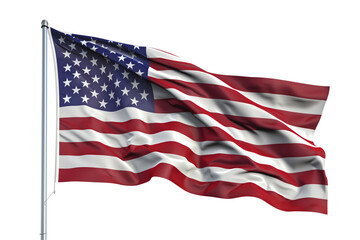 Fototapeta premium American flag with white background, nothing else.