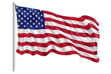 Fototapeta premium American flag with white background, nothing else.
