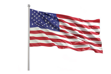 Obraz premium American flag with white background, nothing else.