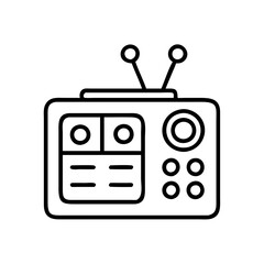 retro tv remote icon, national retro day line art, retro icon  - simple black line art icon of retro tv remote , for national retro day celebrations. retro vector art.