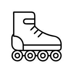 roller skates icon, national retro day line art, retro icon  - simple black line art icon of roller skates , for national retro day celebrations. retro vector art.