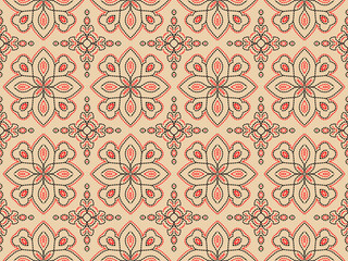 Fototapeta premium Ikat seamless pattern, geometric design, motif ethnic handmade, Ikat ethnic tribal, boho colors seamless wallpaper. Ethnic Ikat abstract background art,
