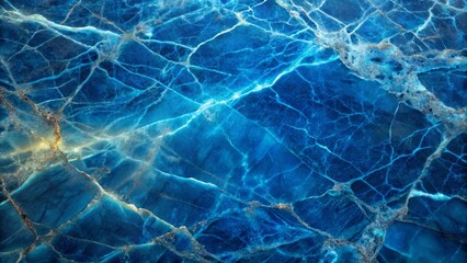 A deep blue marble surface, showcasing veins of light and dark blue, with faint hints of gold. The texture evokes a sense of depth and movement, resembling an underwater landscape or a celestial sky.