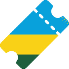 Rwanda Flag On ticket