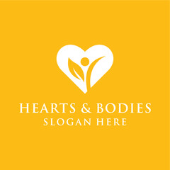 hearts and bodies logo concept for health balance