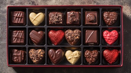 Heart box of chocolates Valentines Day backgrounds