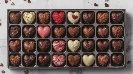Heart box of chocolates Valentines Day backgrounds
