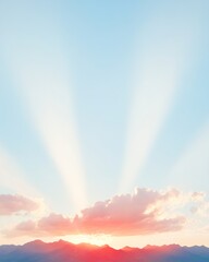 Fototapeta premium Vibrant Sunset Over Mountain Range with Radiant Sky