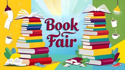 vibrant and eye-catching poster for a Book Fair