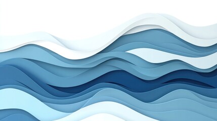Fototapeta premium Abstract Blue Wave Layers Design Background