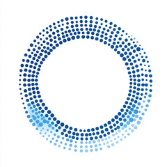 A blue circle composed of dots, a vector logo on a white background