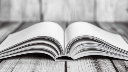 Open magazine with blank pages