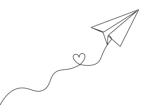 recommend clip art: Paper plane continuous line drawing and minimalist style isolate outline vector icon