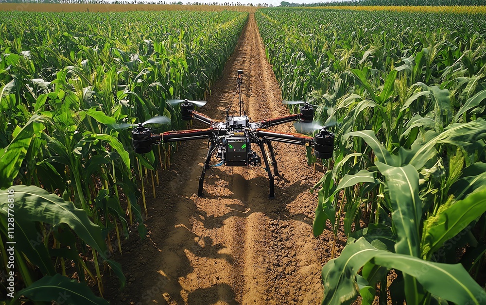 Leinwandbilder A farmer using advanced agricultural technology and AI to analyze data, monitor fields, and automate systems for precision farming and improved plantation management