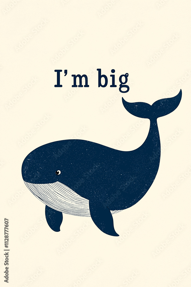 Aufkleber centered is a charming whale with the text 