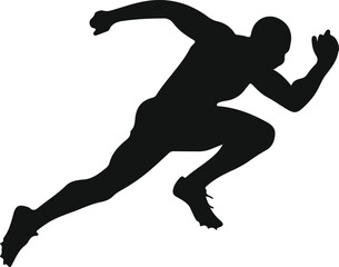 a silhouette of a man running in the air with a banner that says silhouette.