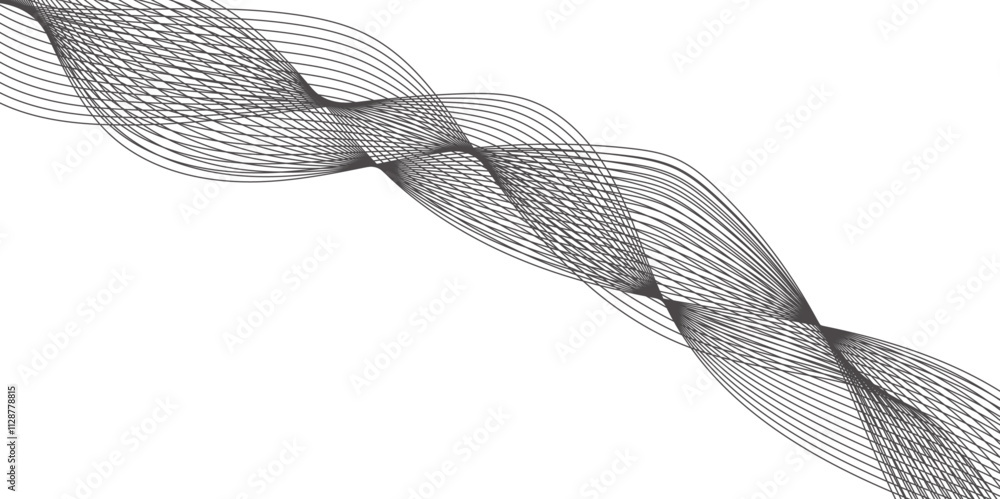 Aufkleber abstract vector blue wave lines on white background. digital frequency track equalizer. modern techn