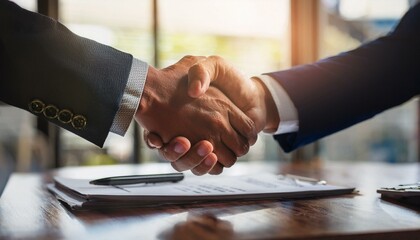 The art of negotiation concluded with a handshake.  