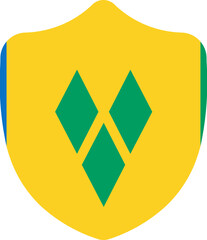 Shield Shape of Saint Vincent & The Grenadines Flag