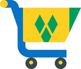 Saint Vincent & The Grenadines flag on Cart icon