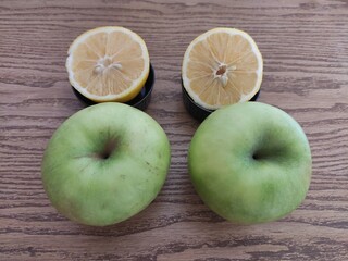 Fresh fruits and almonds on the table