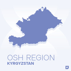 Obraz premium Osh Region vector map, Vector map of Osh Region, editable eps, AI files, Vector illustration of Osh Region vector map