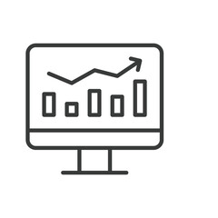 Data analysis icon in line design. Data, analysis, statistics, information, research, trends, insights on white background vector. Data analysis editable stroke icon