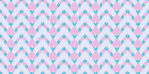 Ikat seamless pattern, geometric design, motif ethnic handmade, Ikat ethnic tribal, boho colors seamless wallpaper. Ethnic Ikat abstract background art.Illustration for greeting cards, printing
