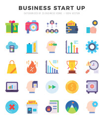 Set of Business Start Up Icons. Simple line art style icons pack.for website and mobile site and apps.