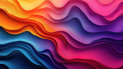 Vibrant Abstract Background with Wavy Gradient Colors A captivating abstract background showcasing a dynamic interplay of wavy, gradient colors.