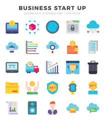 Business Start Up icons set. Vector illustration.
