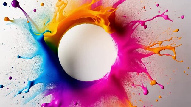 multi colored paint splash circle