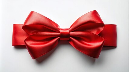 Captivating Vibrant Red Bow on a Crisp White Background for Fashion and Gift Designs, Ideal for Creative Projects and Eye-Catching Displays in Contemporary Composition