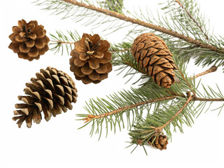 pine cones isolated on white