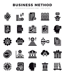 Business Method Icon Pack 25 Vector Symbols for Web Design.